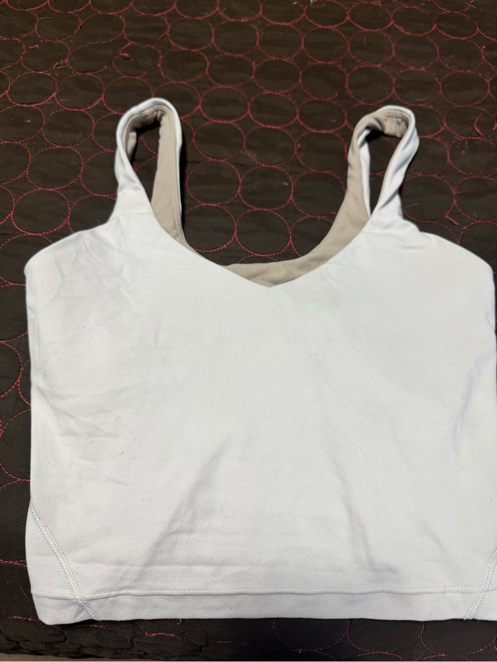 lululemon athletica White Tank with Beige Reversible Lining